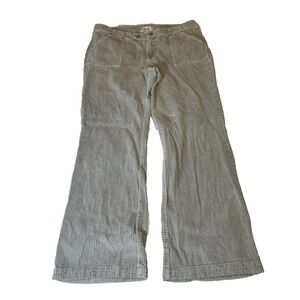 BDG High & Wide Leg Light Grey Corduroy Pants 12 Women's Cotton Urban Outfitters